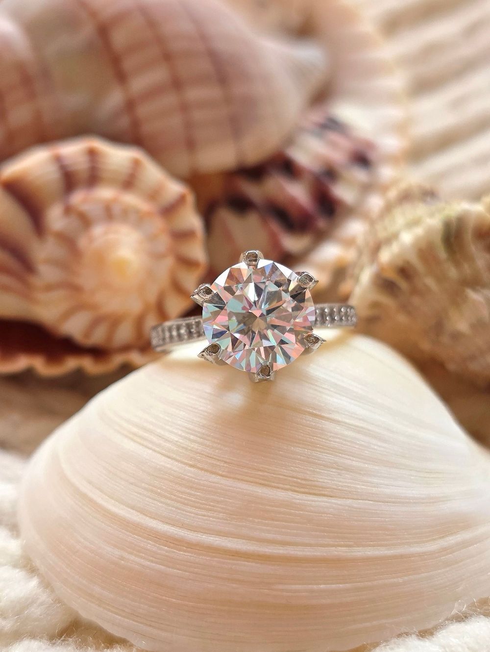 🍒NEW🍒 S925 SIMULATED 6 PRONG DIAMOND RING